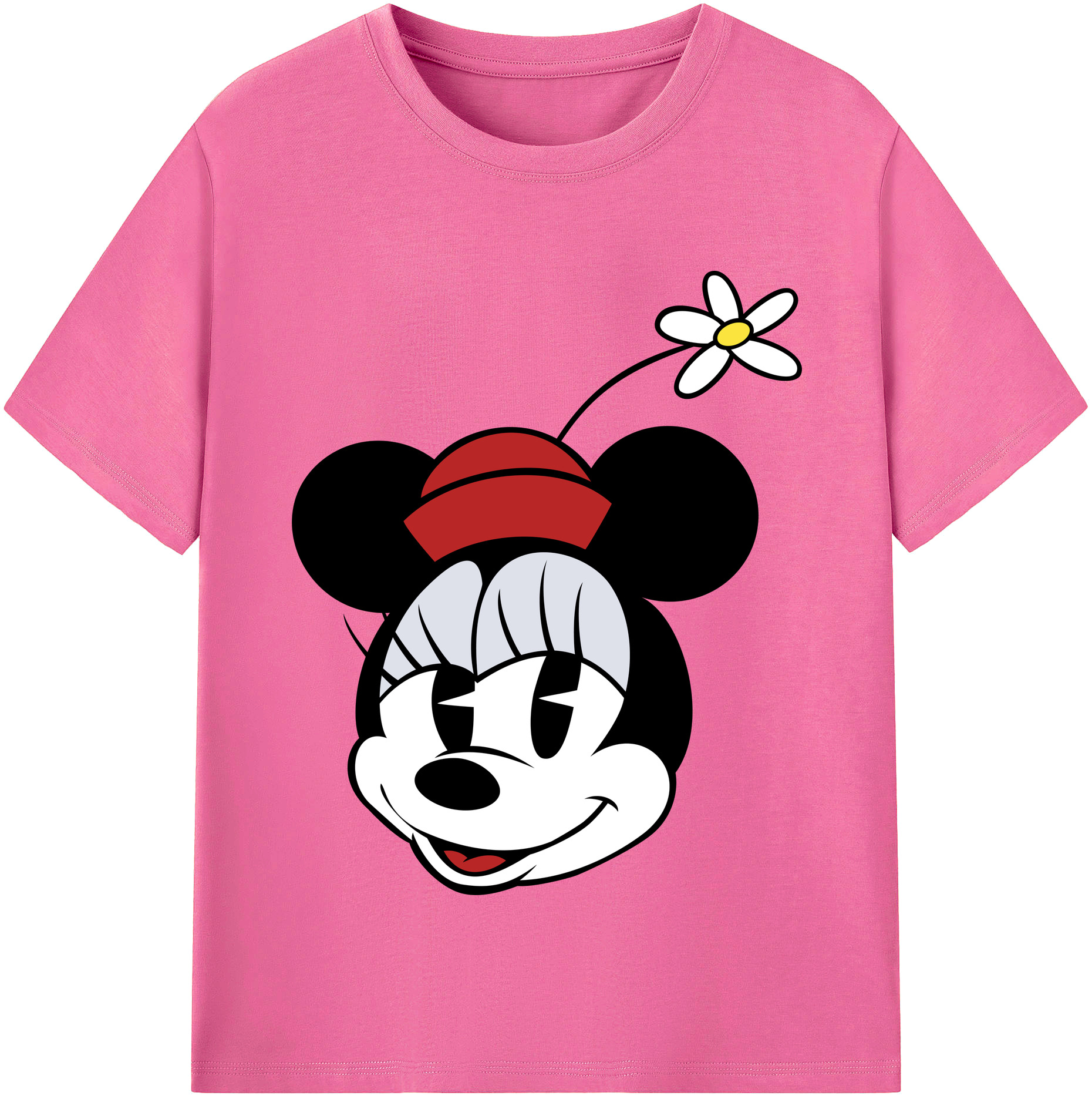（画像用） ミッキーマウス Mickey Mouse レディースカジュアルプリントTシャツ（綿100％）